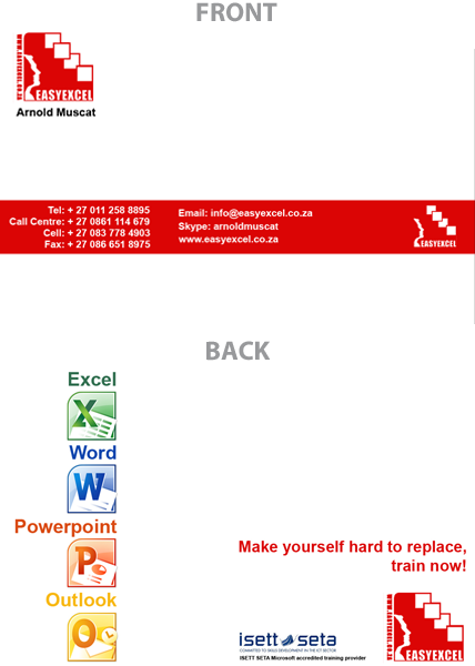 Easy Excel Business card design image